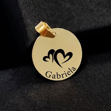 Auksinis graviruotas pakabukas su vardu Gabriela PP Auksinis graviruotas pakabukas su vardu Gabriela PP