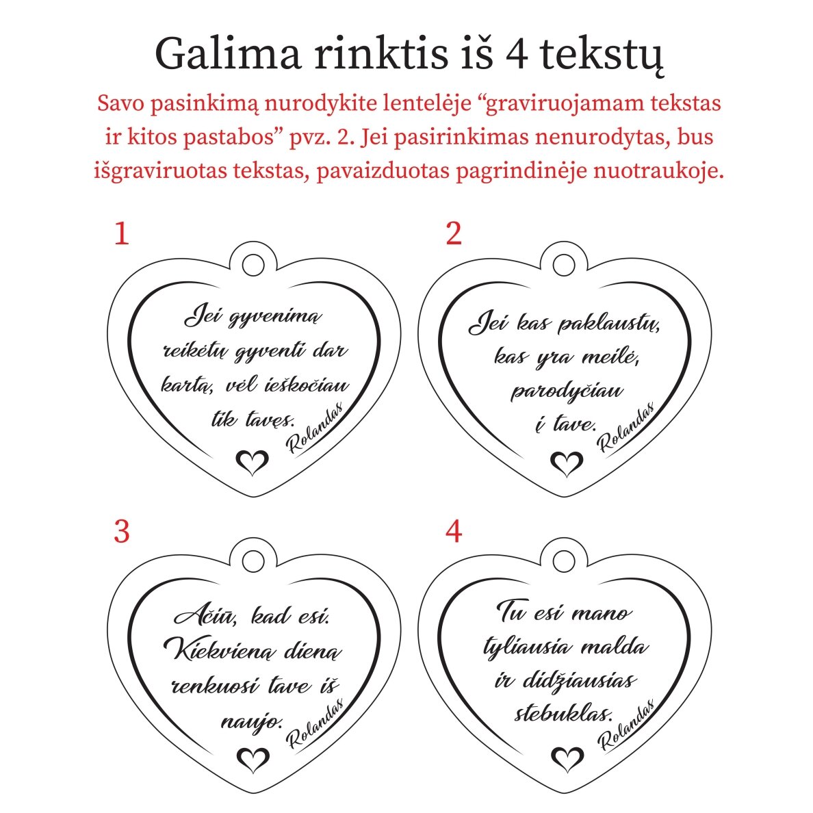 Graviruota širdelė mylimai moteriai 4 Graviruota širdelė mylimai moteriai 4