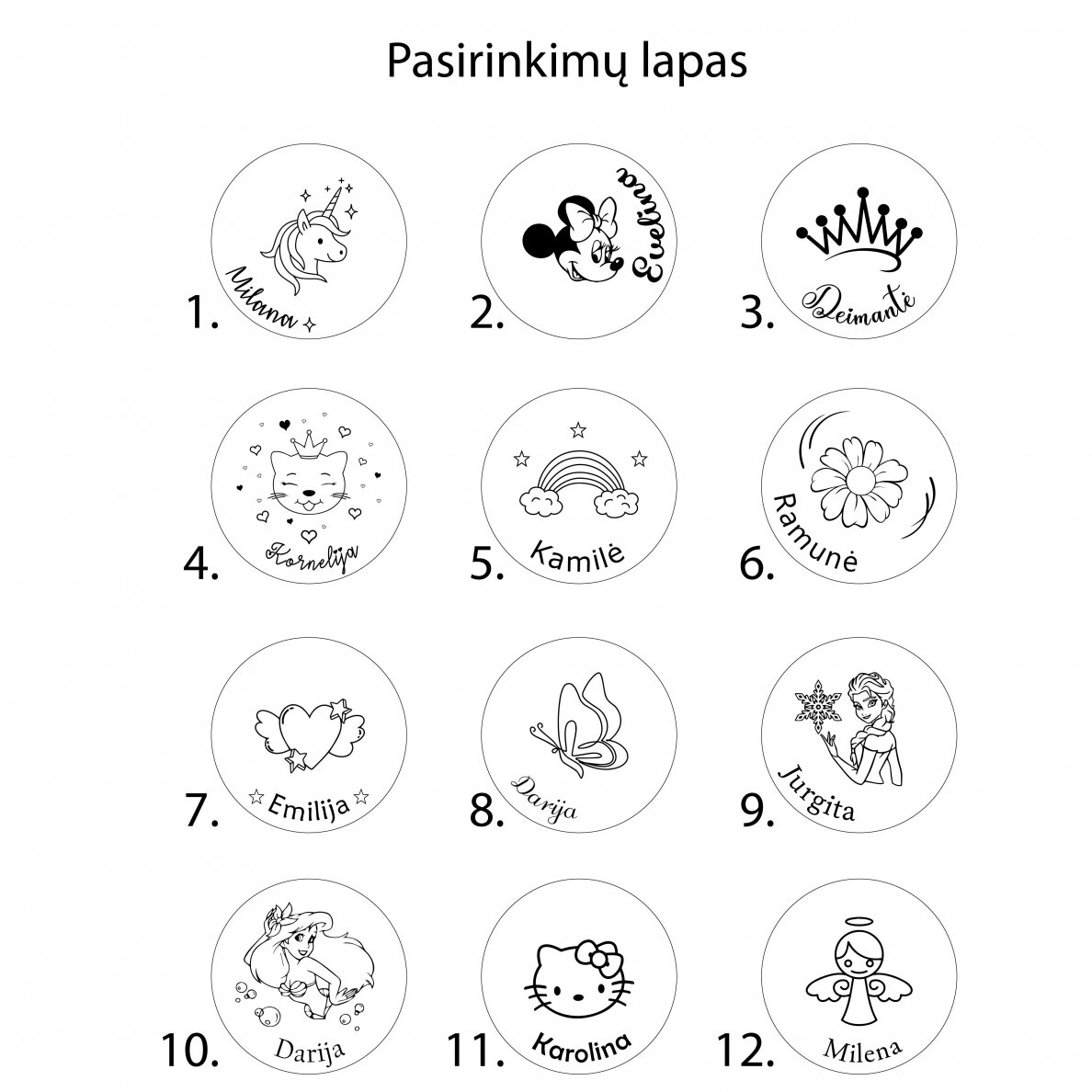 Graviruotas pakabukas mergaitei su vardu 5 Graviruotas pakabukas mergaitei su vardu 5