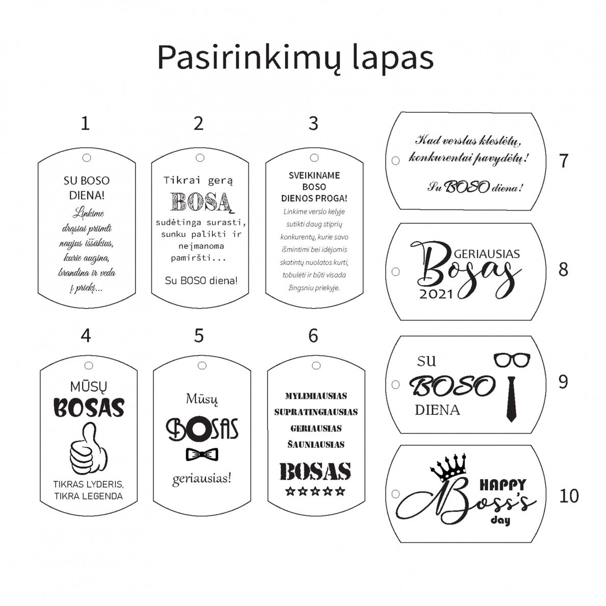 Graviruotas raktų pakabukas bosui 8 Graviruotas raktų pakabukas bosui 8