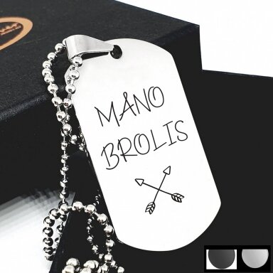 Graviruotas pakabukas broliui "Mano brolis" Graviruotas pakabukas broliui "Mano brolis"