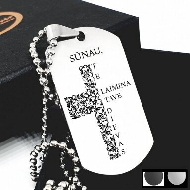 Graviruotas pakabukas sūnui ''Te Laimina Tave Dievas'' Graviruotas pakabukas sūnui ''Te Laimina Tave Dievas''