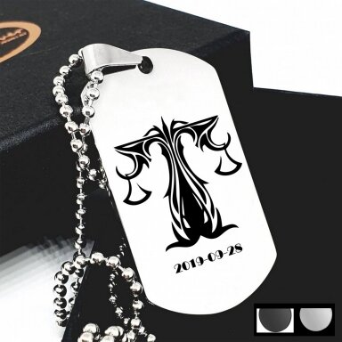 Graviruotas pakabukas vyrui su zodiako ženklu Graviruotas pakabukas vyrui su zodiako ženklu