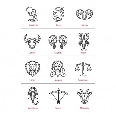 Graviruotas pakabukas su zodiako piešiniu 4 Graviruotas pakabukas su zodiako piešiniu 4