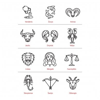 Graviruotas pakabukas su zodiako piešiniu 5