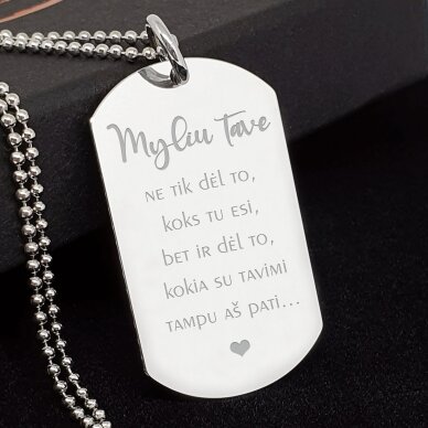 Graviruotas pakabukas mylimam vyrui Graviruotas pakabukas mylimam vyrui
