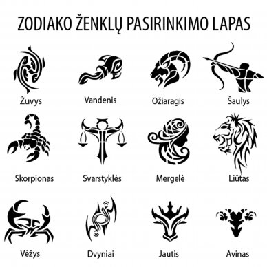 Graviruotas pakabukas vyrui su zodiako ženklu 3