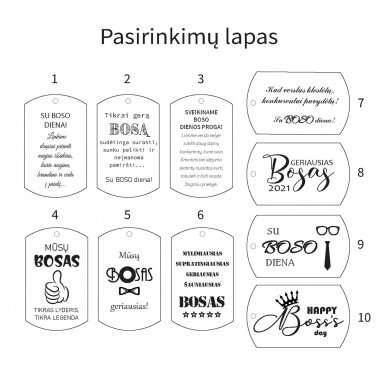 Graviruotas raktų pakabukas bosui 8 Graviruotas raktų pakabukas bosui 8