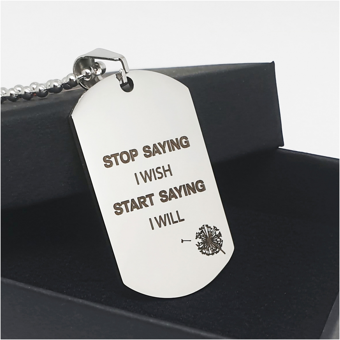 Graviruotas pakabukas "Stop saying I wish" Graviruotas pakabukas "Stop saying I wish"