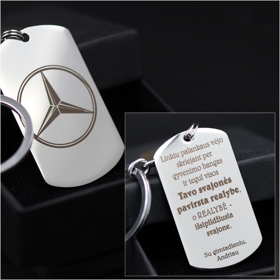 Raktų pakabukas draugui su Mercedes ženklu 1 Raktų pakabukas draugui su Mercedes ženklu 1