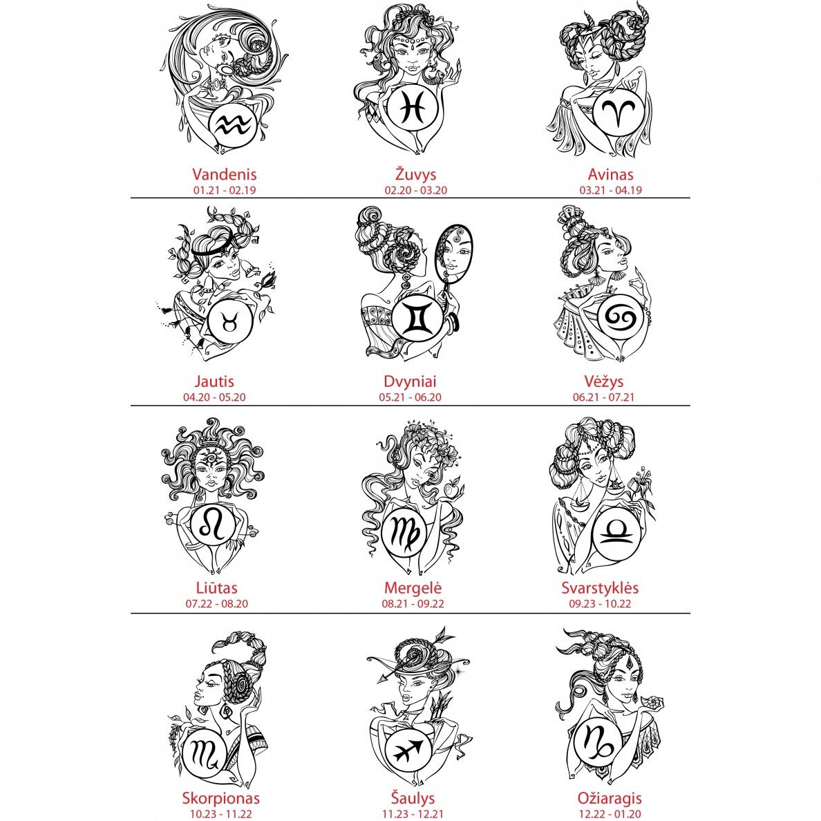 Raktų pakabukas moteriai "Zodiako ženklas" 3 Raktų pakabukas moteriai "Zodiako ženklas" 3