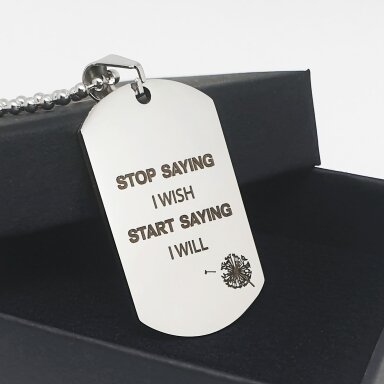 Graviruotas pakabukas "Stop saying I wish" Graviruotas pakabukas "Stop saying I wish"