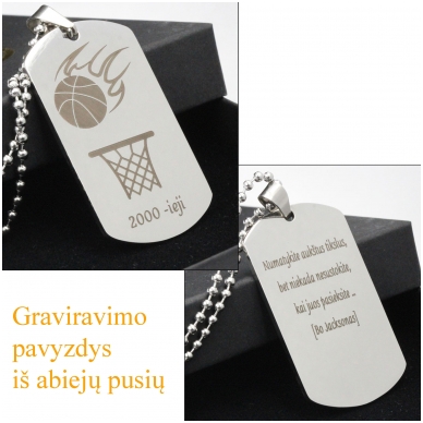 Graviruotas pakabukas krepšininkui "Numatykite tikslus" 2