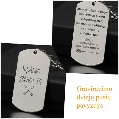 Graviruotas pakabukas broliui "Mano brolis" 3 Graviruotas pakabukas broliui "Mano brolis" 3
