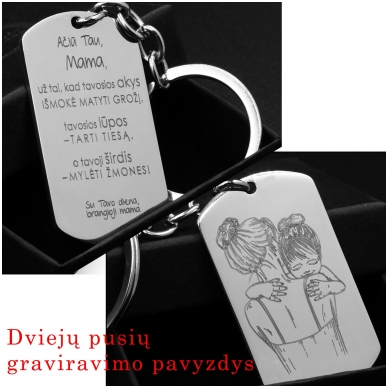 Graviruotas raktų pakabukas mamai nuo dukros 1 Graviruotas raktų pakabukas mamai nuo dukros 1