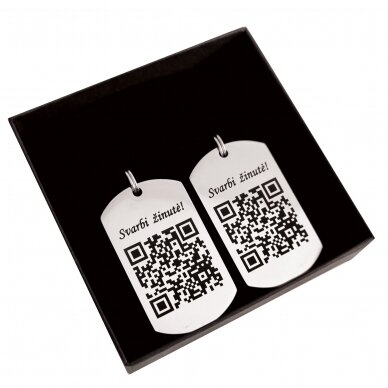 Raktų pakabukas su graviruotu QR kodu 1 Raktų pakabukas su graviruotu QR kodu 1